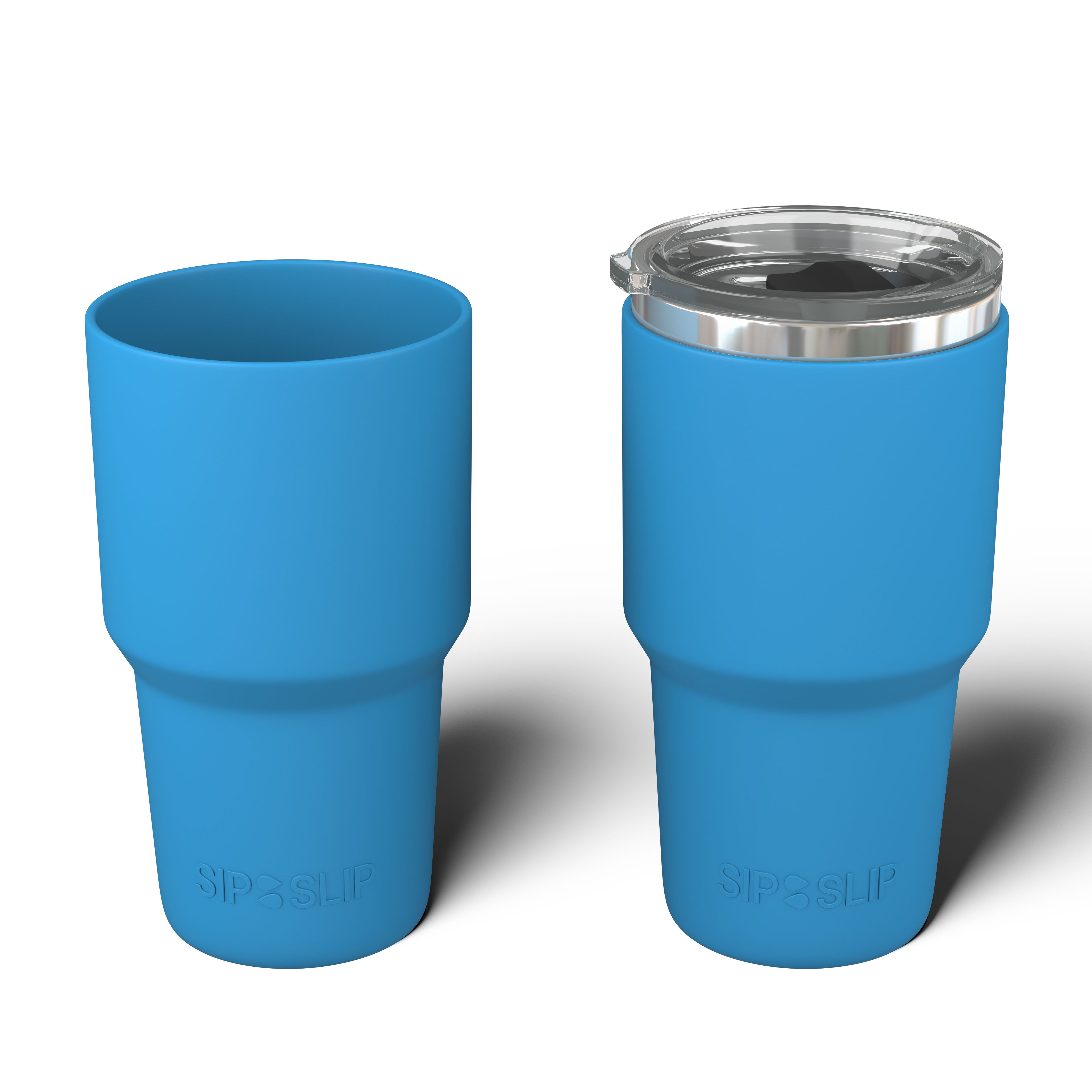 1pc Bpa-free Silicone Sleeve In Sapphire Blue, Fits 12-40oz