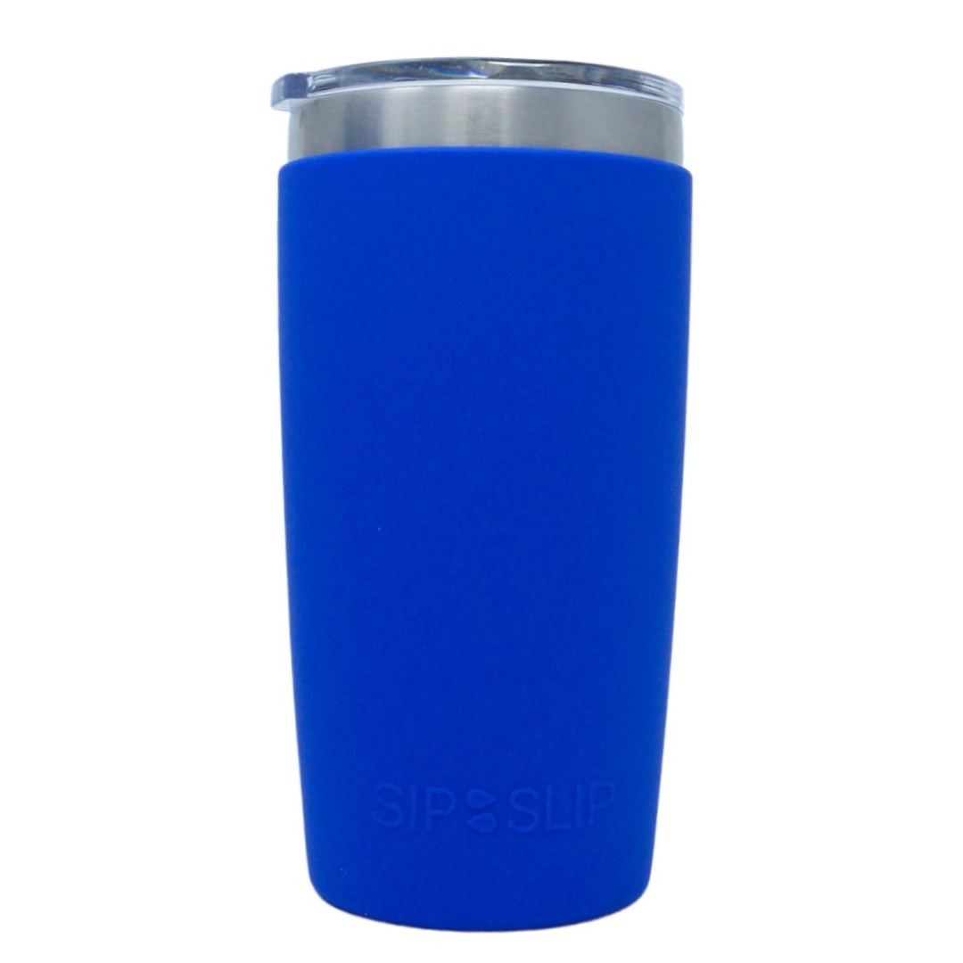20oz Stainless Steel Tumber with Removable Silicone Sleeve (Light  Blue/White)