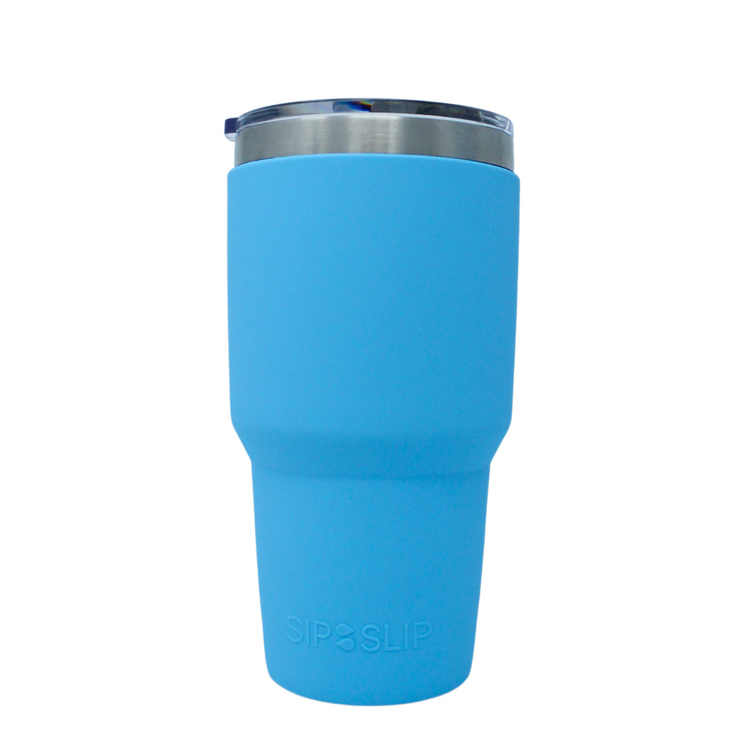 1pc Bpa-free Silicone Sleeve In Sapphire Blue, Fits 12-40oz